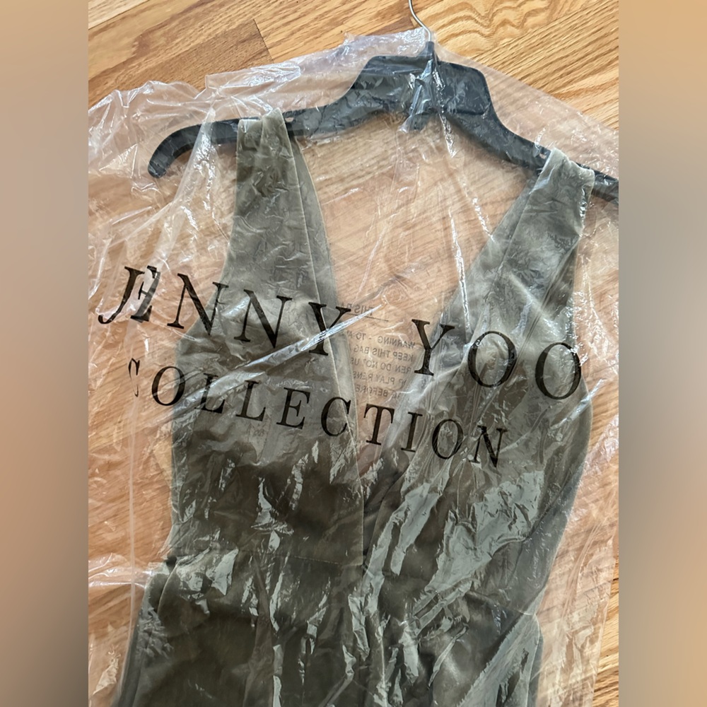 Jenny Yoo Velvet Gown – Olive Green – Size 2P